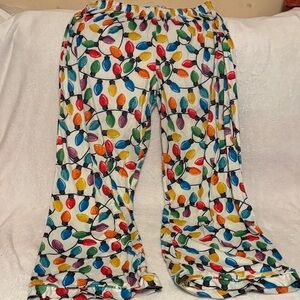 Colorful Women’s Pajama Bottoms with Festive Lights